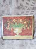 Wooden Red Floral Wall Plaque