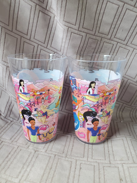 Pair of 2024 McDonald's Happy Meal Barbie/Hot Wheels Collector's Cups