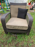 Brown All Weather Wicker Swivel/Rocking Chair w/Solarium Cushions (Copy)