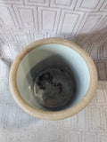 Blue Striped Small Pottery Crock