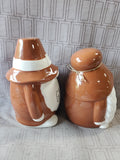 Pair of Rae Dunn "Gather" and "Blessed" Pilgrim Figurines