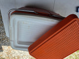 Vintage Sears Orange Cooler w/Aluminum Handles
