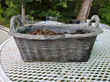 Basket Style Resin Planter w/Dirt