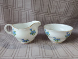 Melba Blue Floral Creamer and Sugar Set