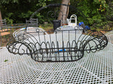 Vintage Black Wrought Iron Scroll Work Basket