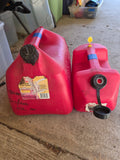 Two Plastic Gas Cans, 5gal and 2gal, Both Empty