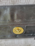 Coach Legacy Hamptons Lindsey Black Turnlock Large Leather Wristlet No. D0893-12450