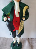 Byers' Choice Carolers Colonial Williamsburg Signed "Man Holding Lantern and Music Sheet" Figurine