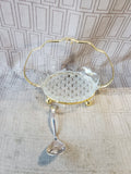 Vintage Clear Glass and Metal Holder Jam Set