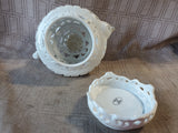 White Ceramic Lace Teapot Tealight Candle Holder