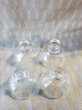 Set of 4 Heavy Clear Glass Footed Dessert Bowls