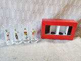Set of 4 Clear Glass Christmas Reindeer Shot Glasses