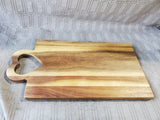 Wooden Heart Shaped Cutout Handle Cutting Board