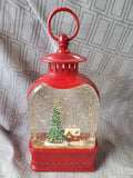 Lighted Christmas Snow Globe Lantern WORKS