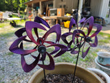 Two Purple Spinners, Yard Decor