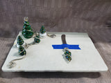 Stoneware Christmas Tree Cheese Tray with Spreader