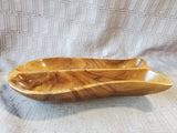 Carved Wooden 2 Sectioned Fish Platter