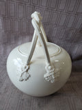Hartley Greens & Co. Leeds Pottery Creamware Teapot and Scone Basket