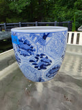 Medium Ceramic Blue and White Planter (M)