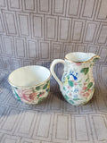 Staffordshire Floral Creamer and Sugar Set