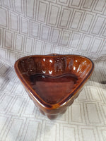 Brown Glazed Ceramic Heart Shaped Cake Pan