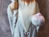 Asian Inspired Shou Xing Diety Crackle Glazed Figurine