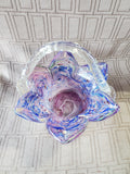 Glass Swirl Pattern Basket Candy Dish