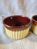 Pair of Small Brown Glazed Ramekins