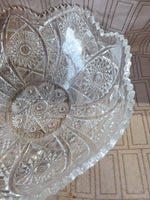 Cut Clear Glass Fruit Bowl
