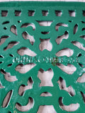 Cast Iron Green Enamel Oval Trivet