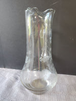 Etched Clear Glass Pitcher