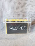 Clear Acrylic Recipe Box with Recipe Cards APPEARS UNUSED
