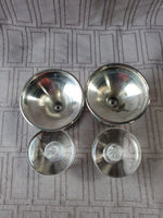 Pair of Silverplate and Glass Candlesticks