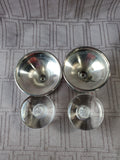 Pair of Silverplate and Glass Candlesticks