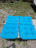 Set of Four Teal Seat Cushions