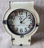 Distressed White Desk Clock WORKS