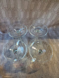 Set of 4 Clear Glass Wine Glasses
