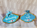 Pair of Wooden Hand Painted Signs