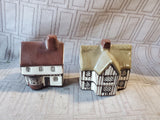 Pair of Mudlen End Studio Pottery Miniature Cottage Figurines