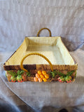 Woven Wicker Raffia Fruit and Vegetable Double Handle Basket