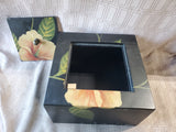 Painted Black Floral Jewelry Box