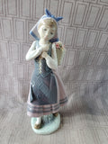 Lladro "Nature's Bounty Girl with Flower Basket" No. 1417 Figurine