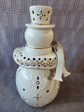 Lenox Florentine and Pearl Snowman Lit Figurine WORKS