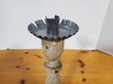 Rustic Metal and Wooden Tapered Candle Holder
