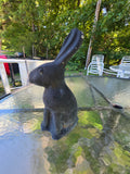 Black Cast Metal Bunny,  Garden Decor