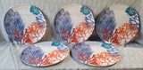 Set of 5 Coral Reef Melamine Dinner Plates