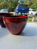 Trio of Red Bamboo Lightweight Bowls/Planters
