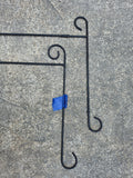 Two Black Metal Yard Flag Holders