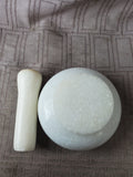 Small White Stone Mortar and Pestle