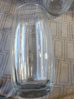 Set of 6 Clear Glass Ribbed Juice Glasses